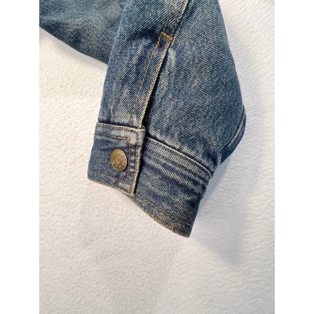 Cole B Country Denim Quilt Lined Faux Fur Trim Jacket Women's Size Medium Blue - Picture 8 of 16